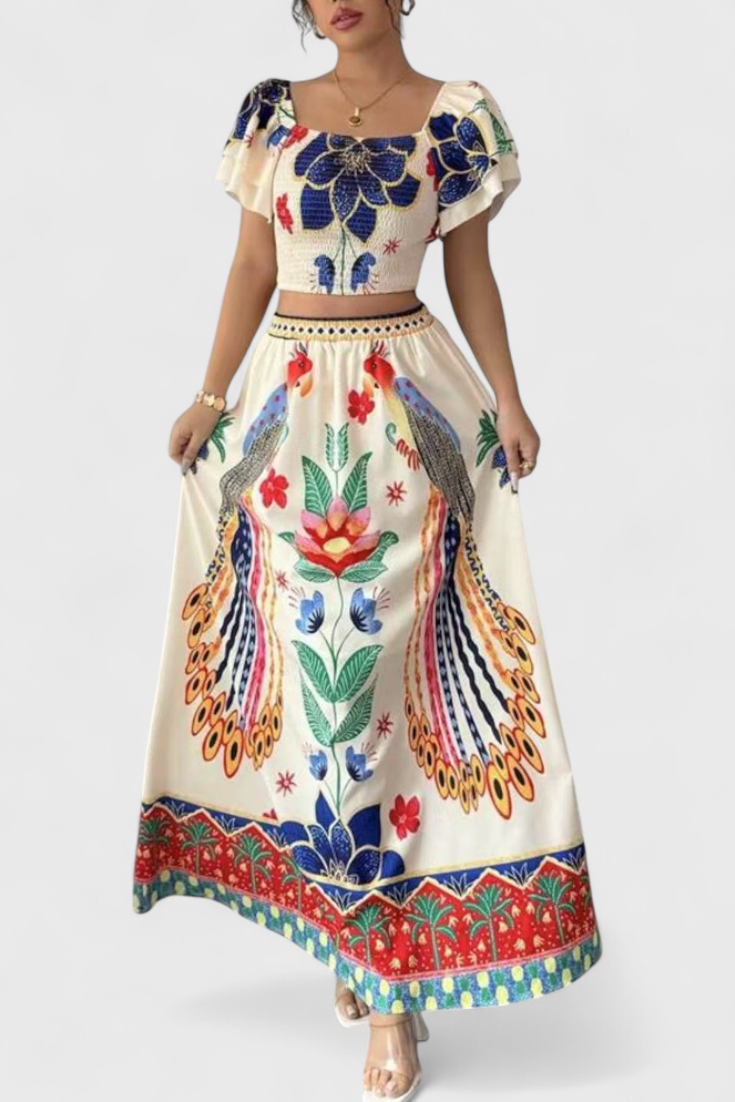 Itzel Conjunto Boémio com Estampado Étnico