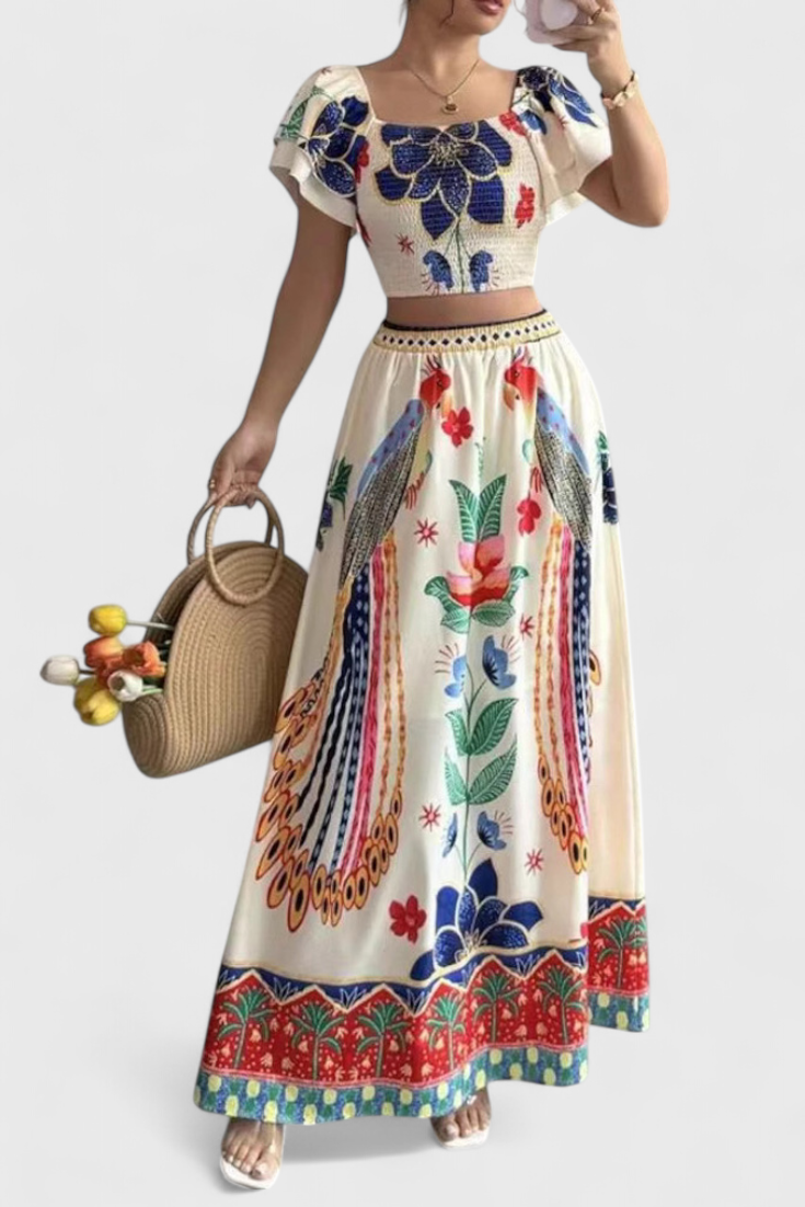 Itzel Conjunto Boémio com Estampado Étnico