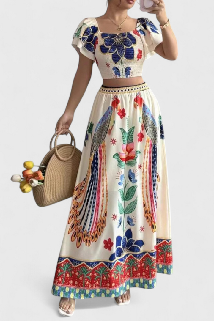 Itzel Conjunto Boémio com Estampado Étnico