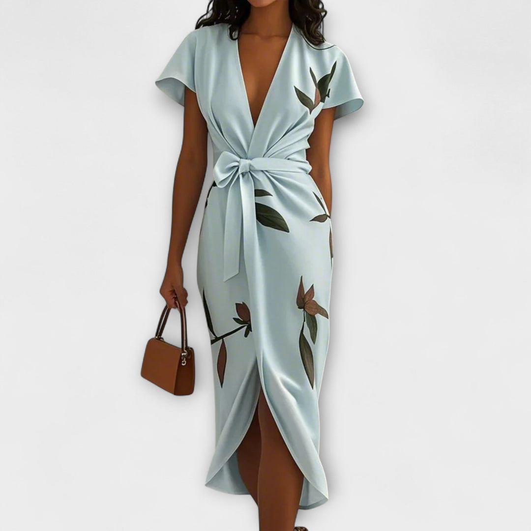 Vestido envolvente de cetim