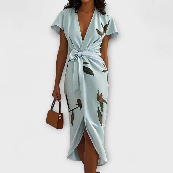 Vestido envolvente de cetim