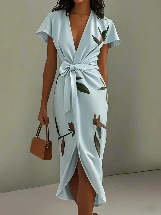 Elisa™ | Vestido Cruzado Elegante com Estampado Floral