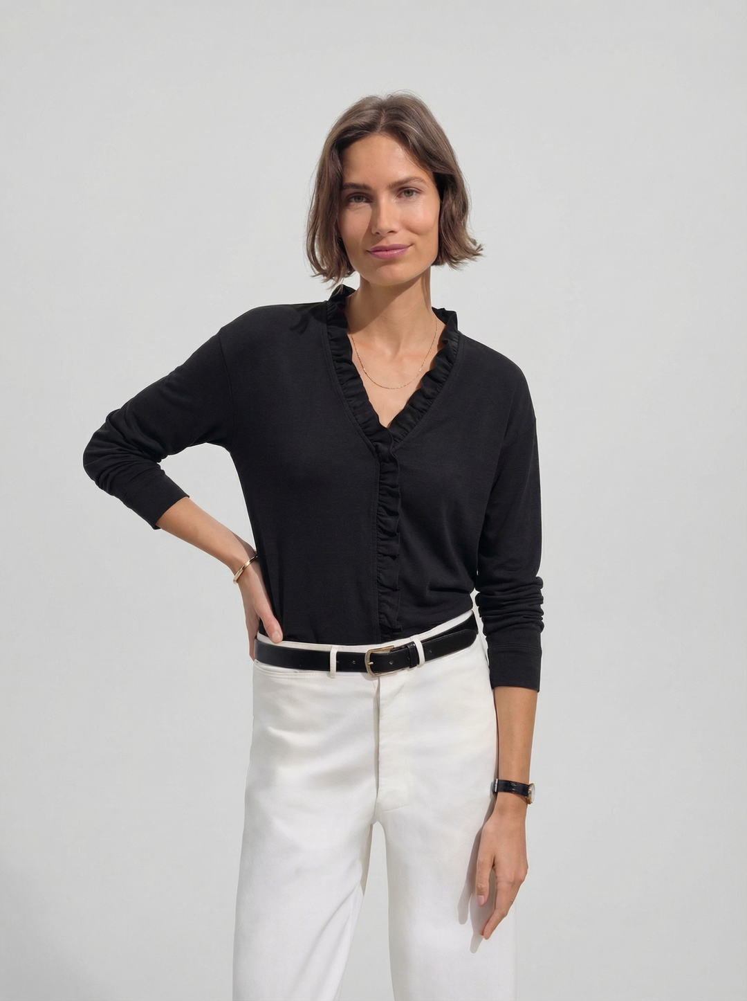 Indie | Blusa com Folhos e Gola em V