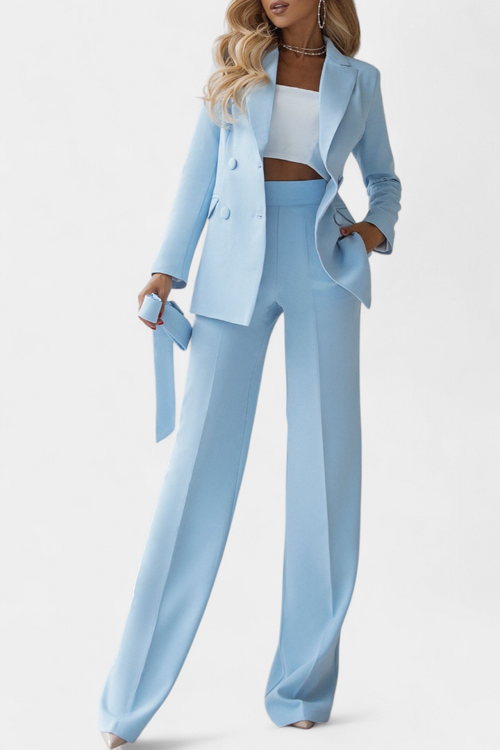 Julia Conjunto Urbano de Blazer e Calças de Corte Regular