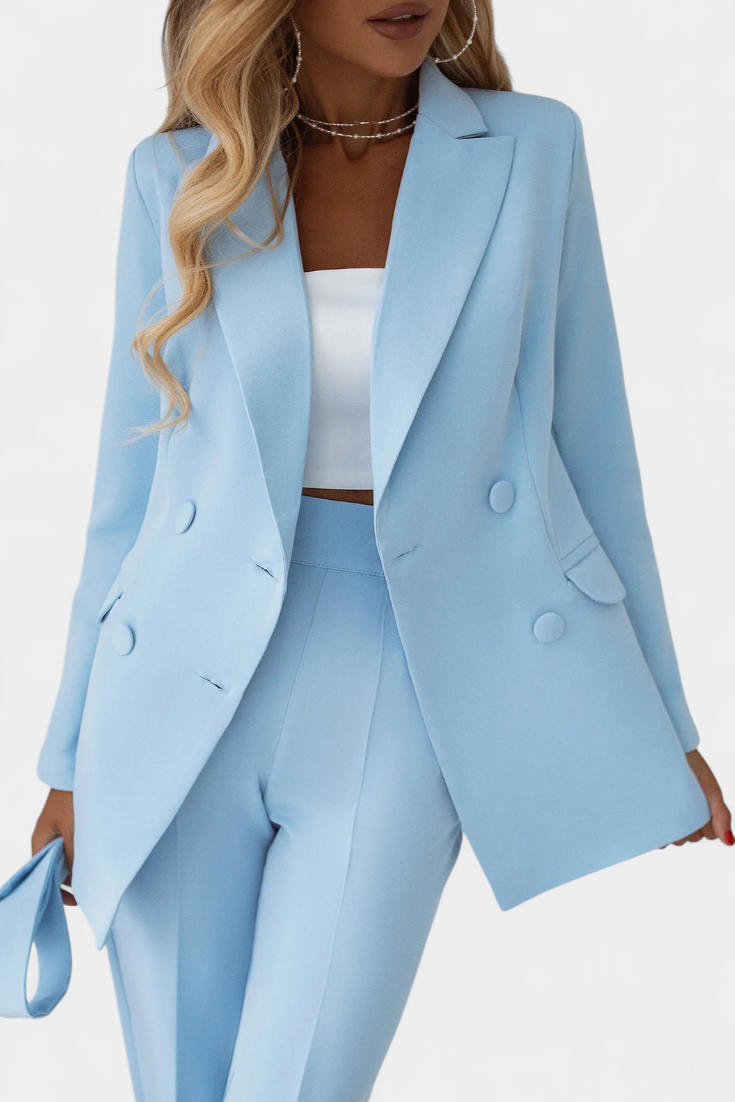 Julia Conjunto Urbano de Blazer e Calças de Corte Regular