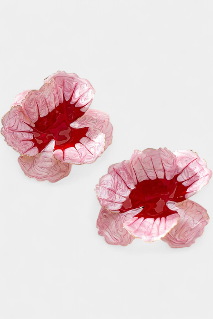 Brincos Geométricos em Forma de Flor
