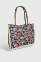 Taila Mala de Juta com Estampado Floral e Design Ecológico
