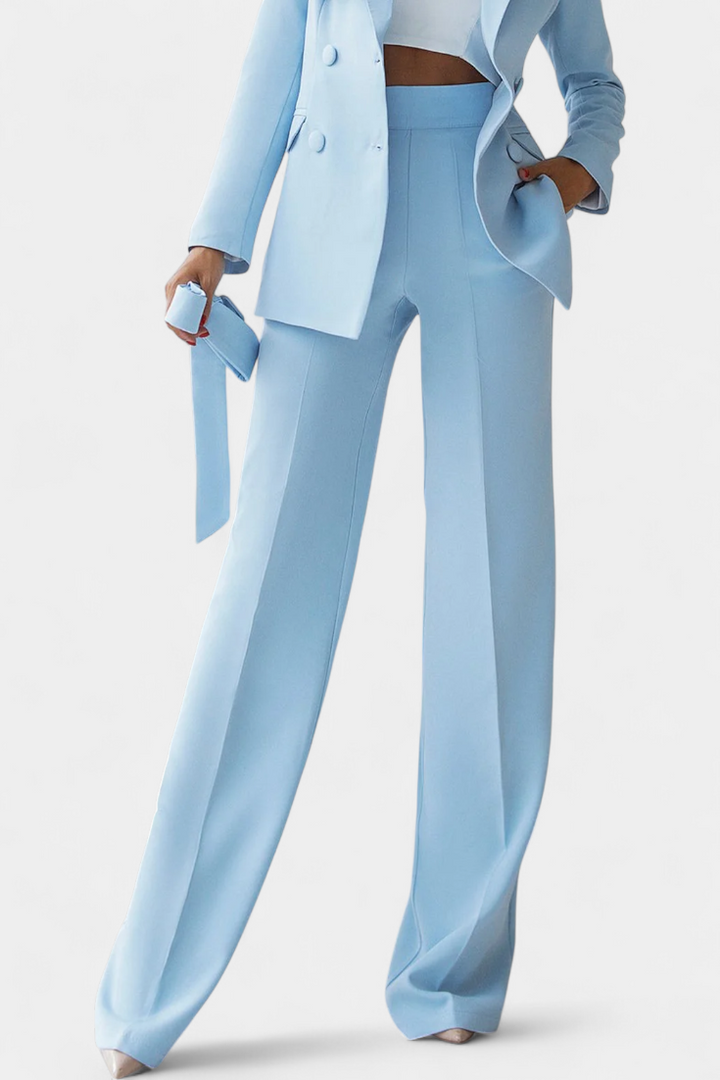 Julia Conjunto Urbano de Blazer e Calças de Corte Regular
