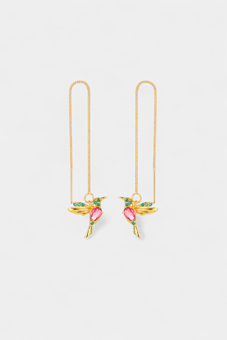 Mixed Zirconium Bird Earrings