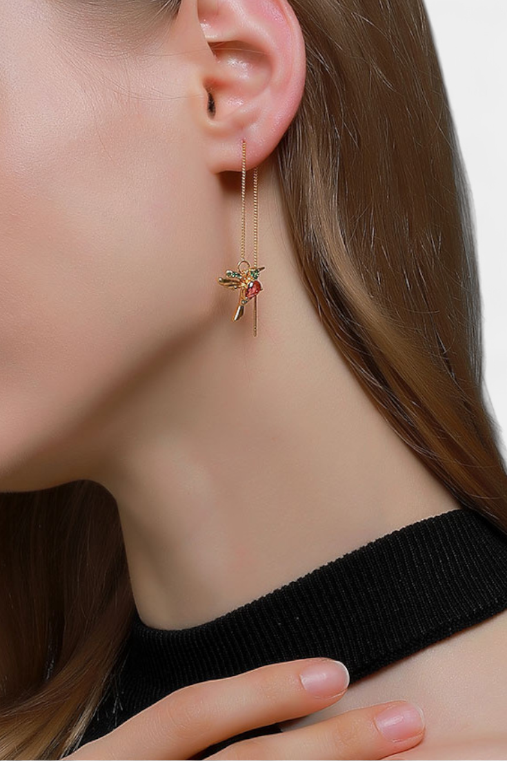 Mixed Zirconium Bird Earrings