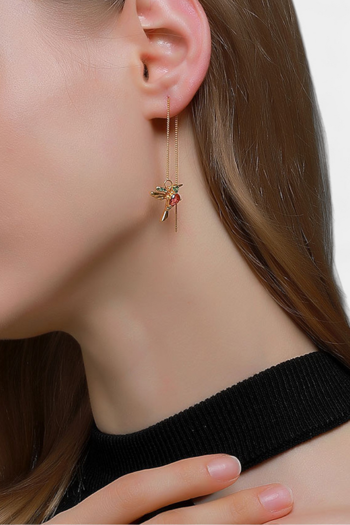 Mixed Zirconium Bird Earrings
