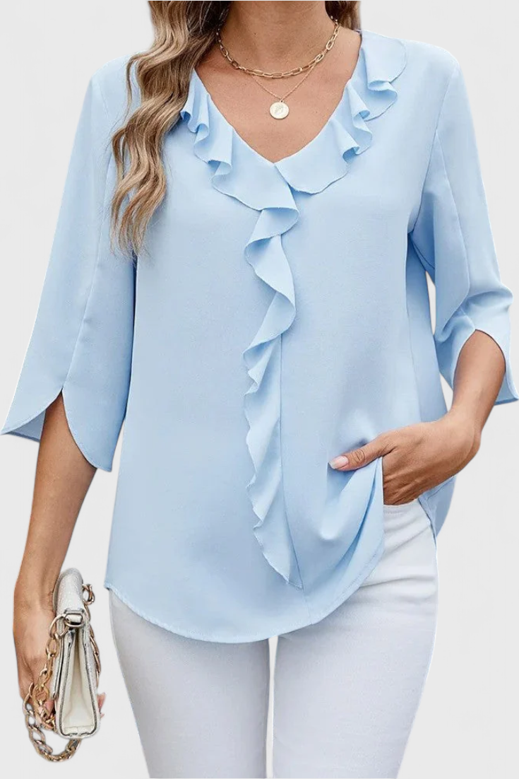 Annemiek Blusa Casual com Corte Solto e Estilo Sofisticado