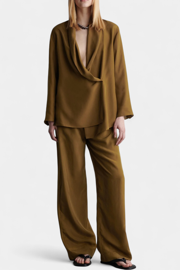 Sue Conjunto de Blazer com Lapela e Calças a Condizer