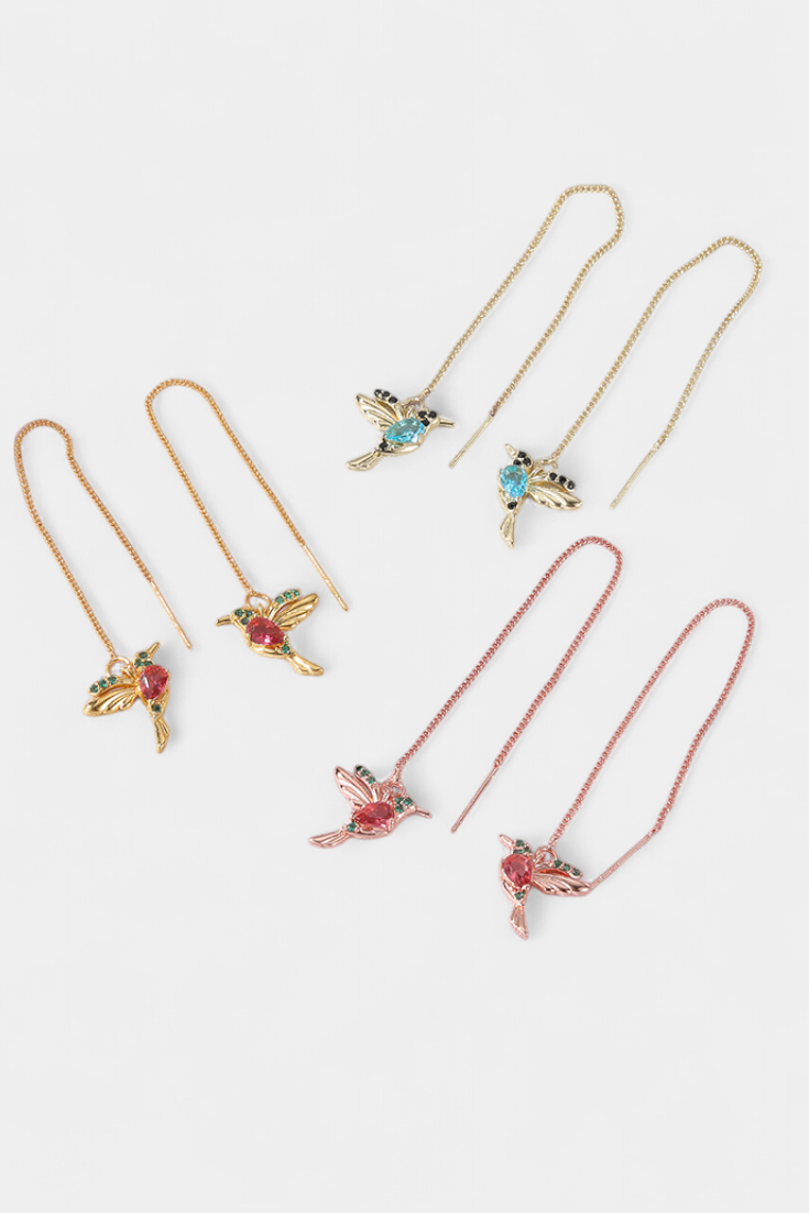 Mixed Zirconium Bird Earrings