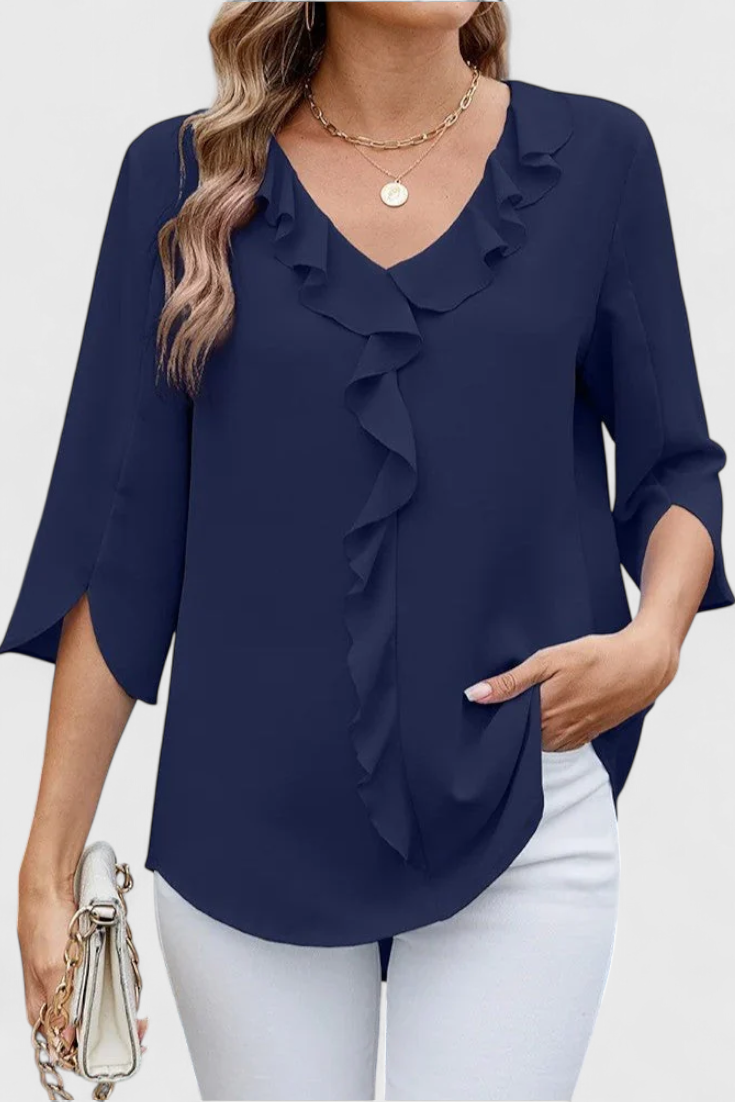 Annemiek Blusa Casual com Corte Solto e Estilo Sofisticado
