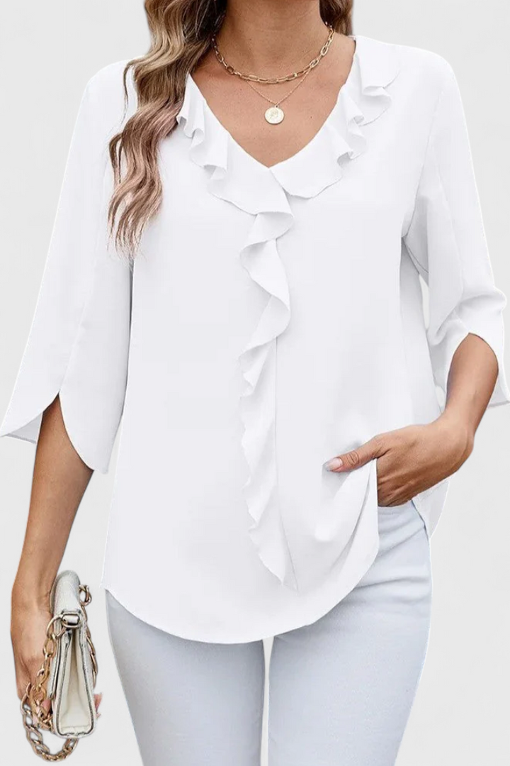 Annemiek Blusa Casual com Corte Solto e Estilo Sofisticado