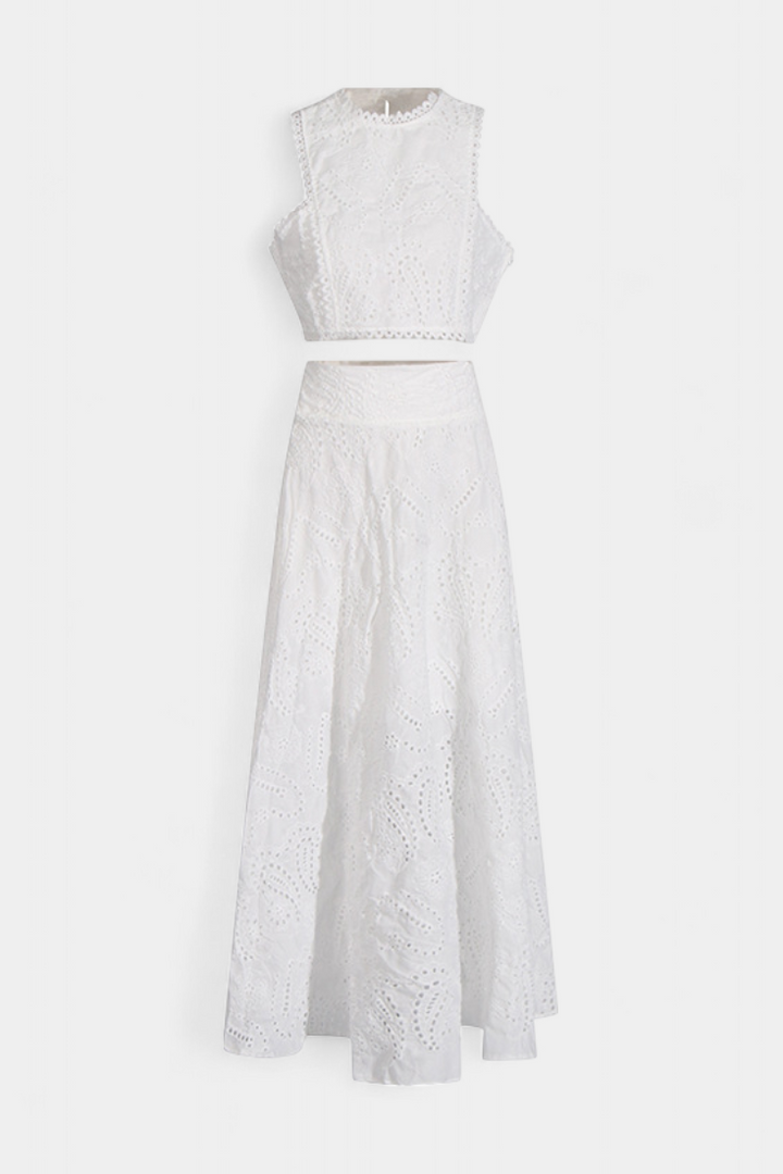 Danitza - Conjunto Romântico de Renda Floral Vazada