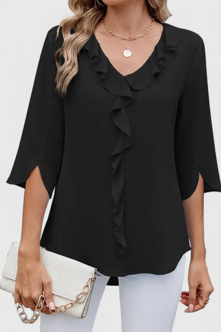 Annemiek Blusa Casual com Corte Solto e Estilo Sofisticado
