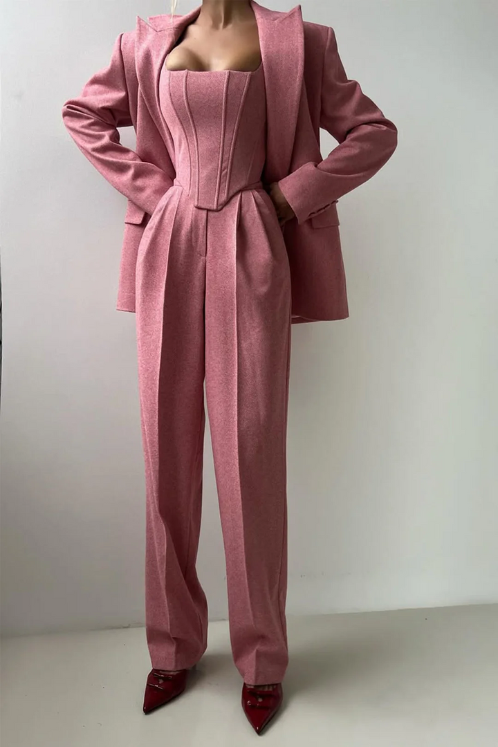 Dolce - Conjunto de Três Peças com Blazer de Dupla Botoadura