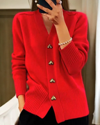 ADELE CARDIGAN ELEGANTE COM BOTÕES DE CORAÇÃO