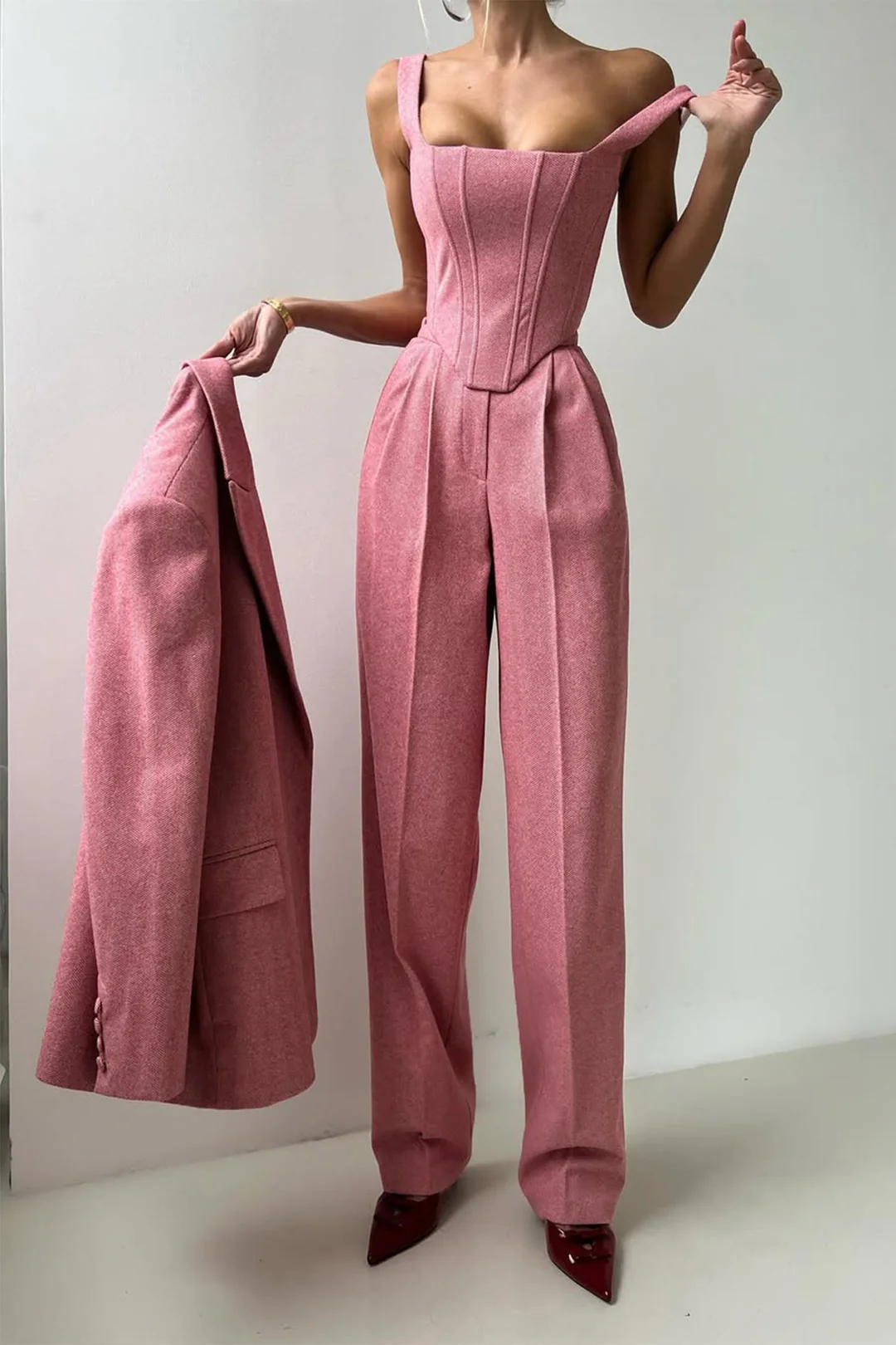Dolce - Conjunto de Três Peças com Blazer de Dupla Botoadura