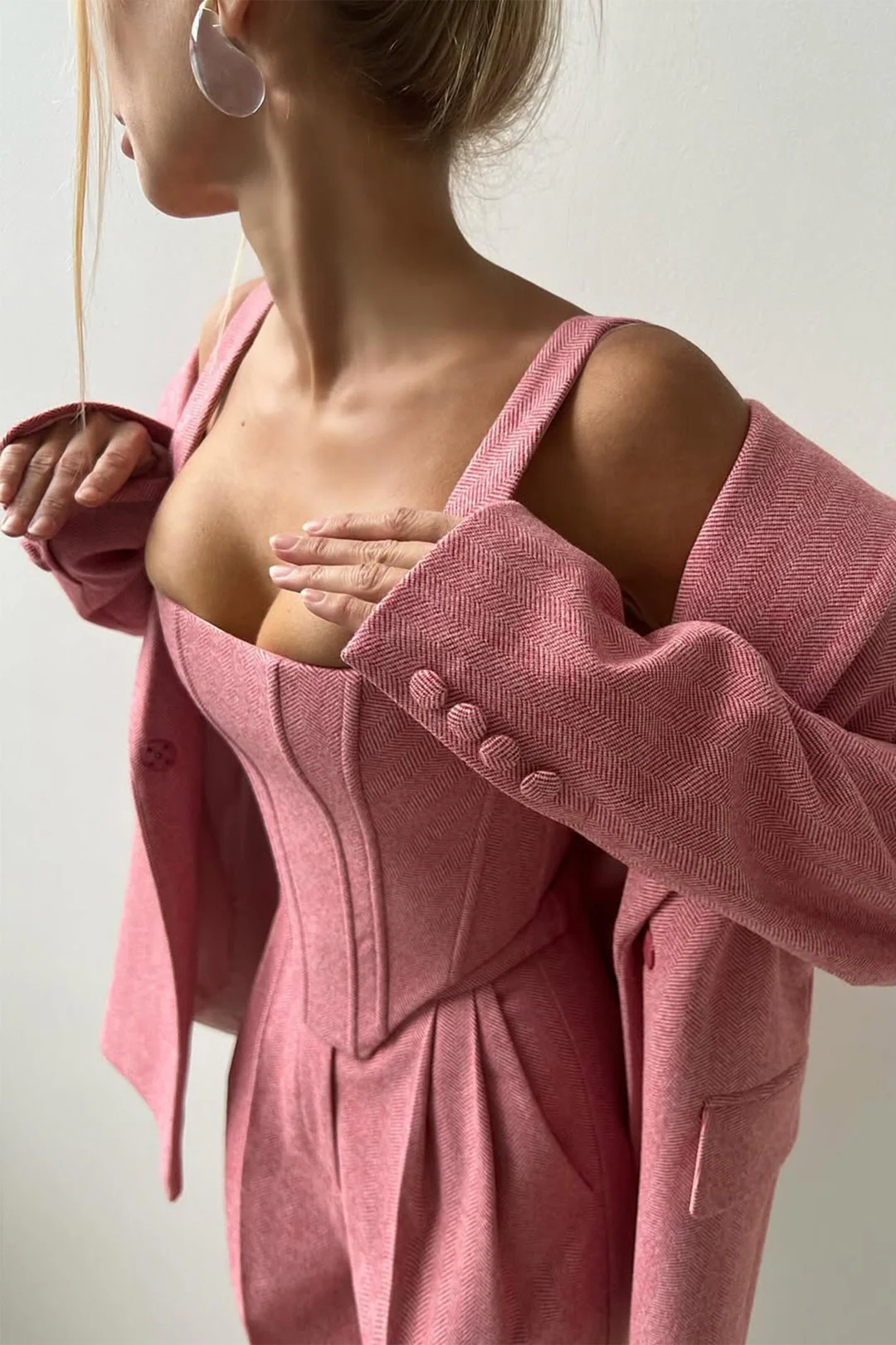 Dolce - Conjunto de Três Peças com Blazer de Dupla Botoadura