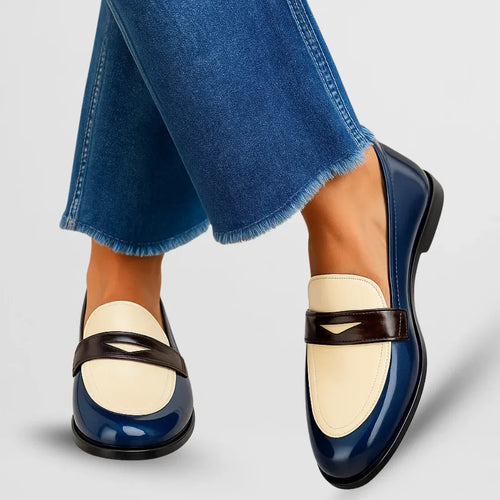 Amalia - Mocassins Elegantes com Design Bicolor