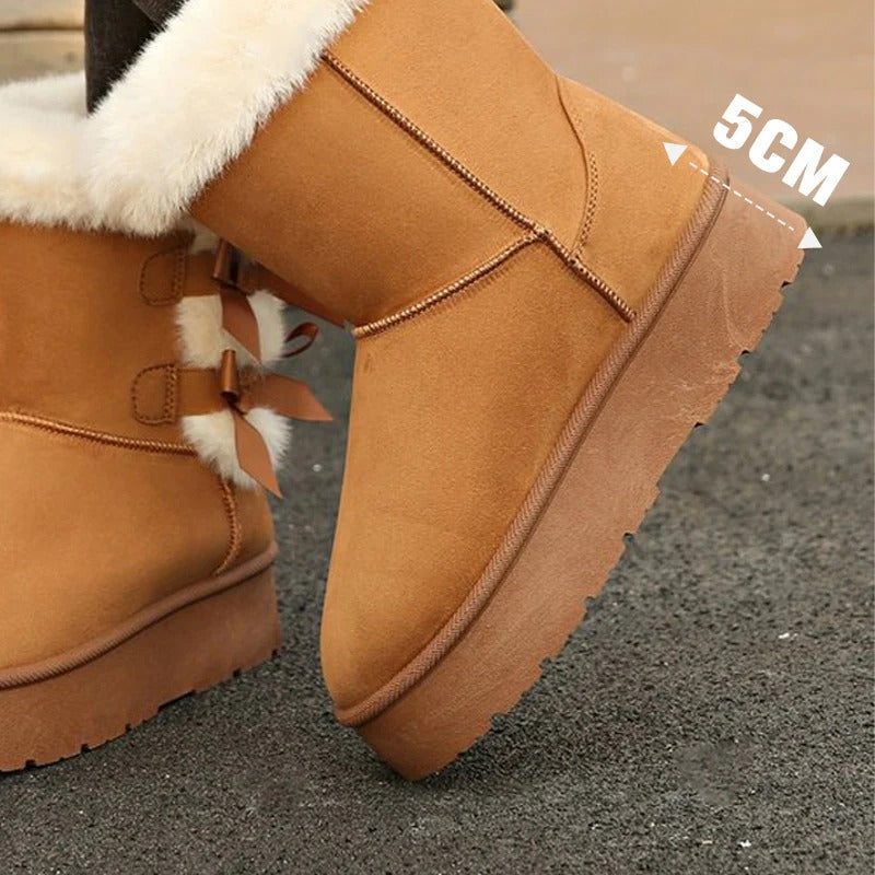 Lía - Botas de Neve com Laço e Forro Quente