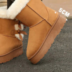 Lía - Botas de Neve com Laço e Forro Quente