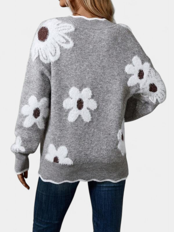 Thea Camisola Floral Elegante com Decote em V