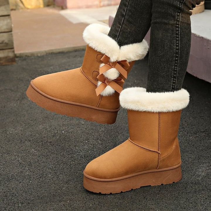 Lía - Botas de Neve com Laço e Forro Quente