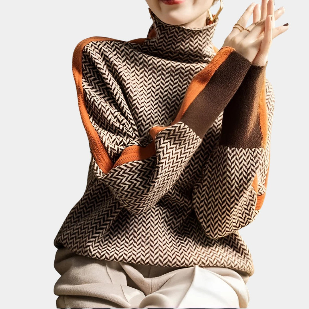Vera Gola Alta com Costuras às Riscas