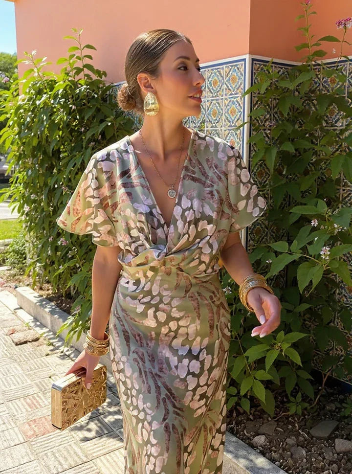 Clara™ | Vestido Midi Cor de Cobre