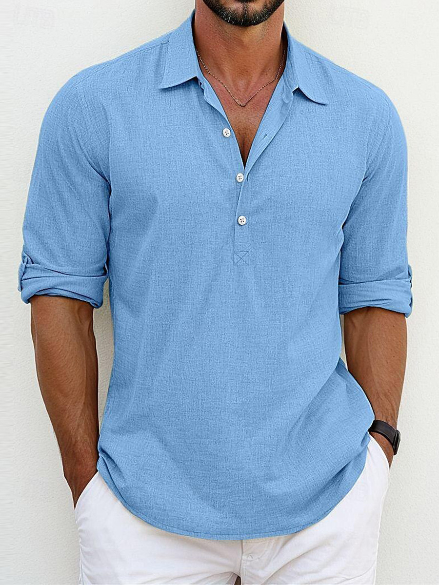 Archie | Camisa Clássica de Mistura Algodão-Linho Atemporal