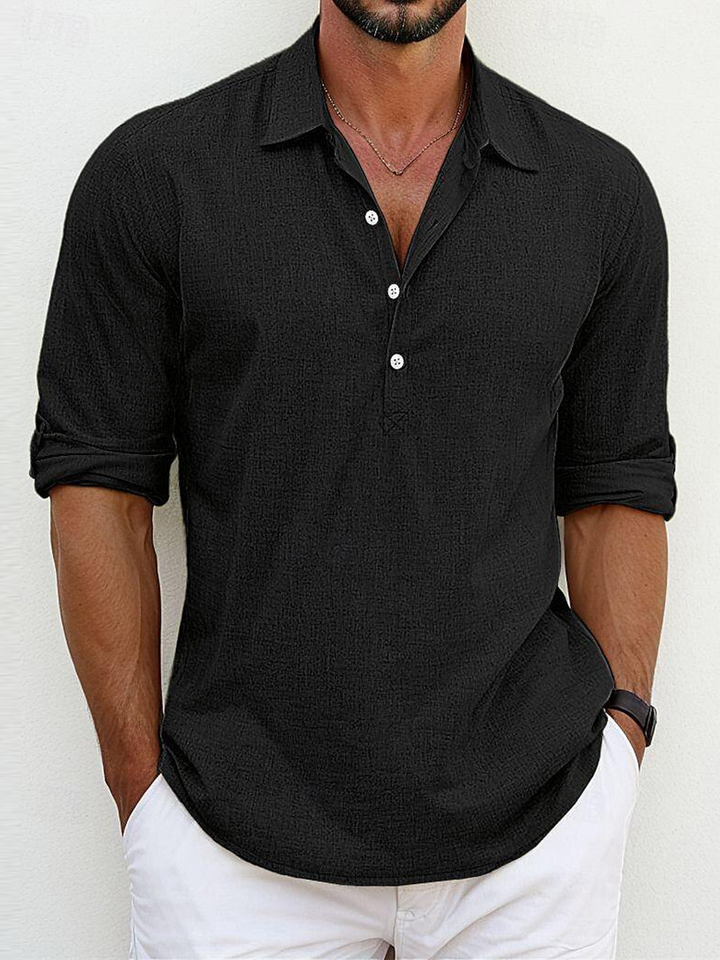 Archie | Camisa Clássica de Mistura Algodão-Linho Atemporal
