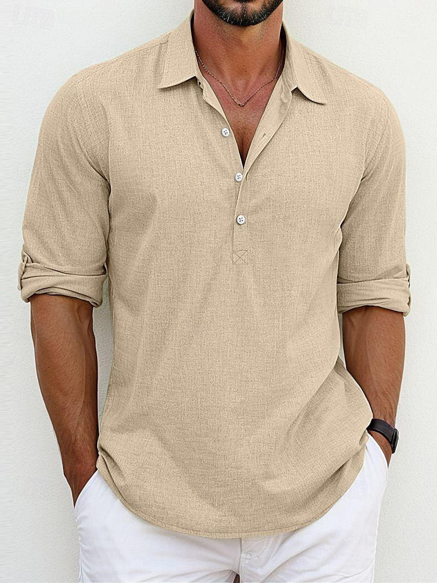 Archie | Camisa Clássica de Mistura Algodão-Linho Atemporal
