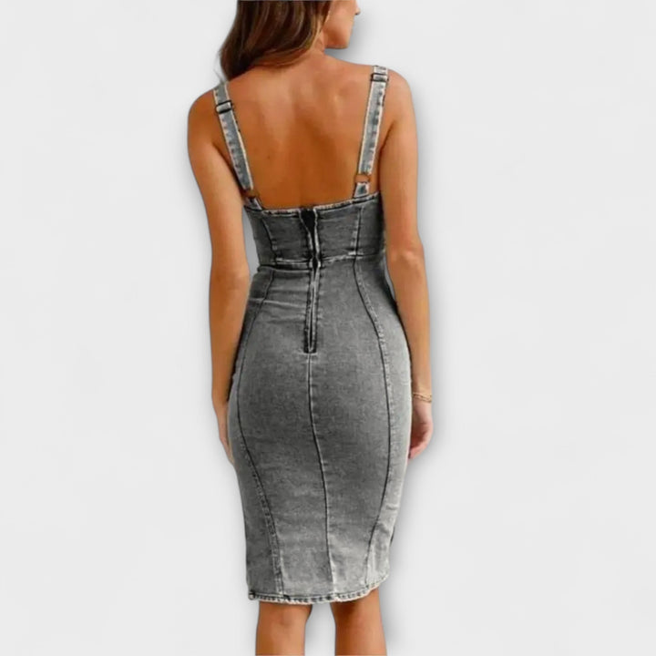 Ana - Vestido de Ganga com Alças Ajustáveis