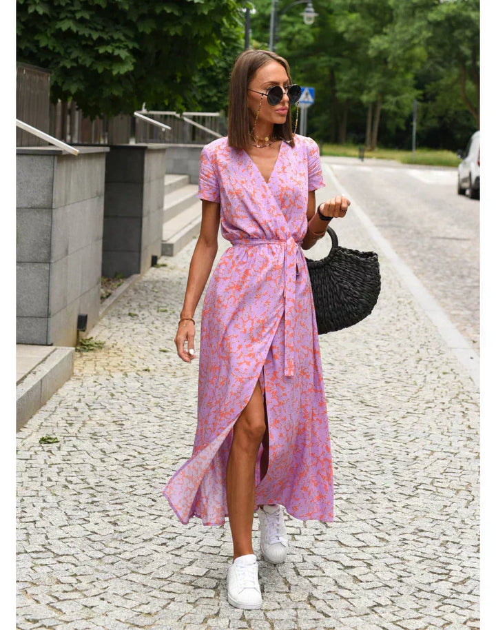 Julia | Vestido Elegante com Decote em V e Corte Modelador