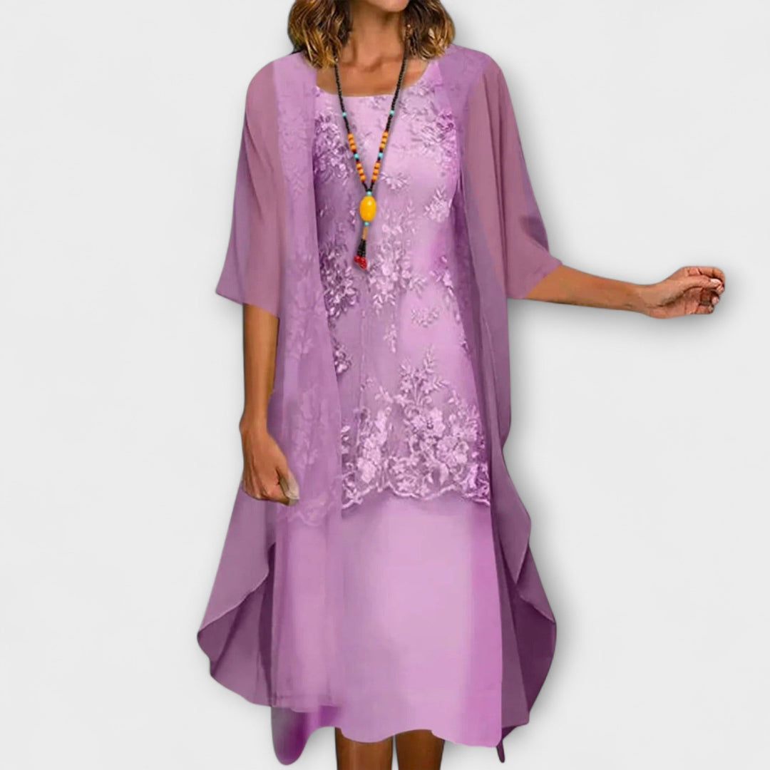 Danielle - Vestidos Elegantes de Duas Peças em Chiffon