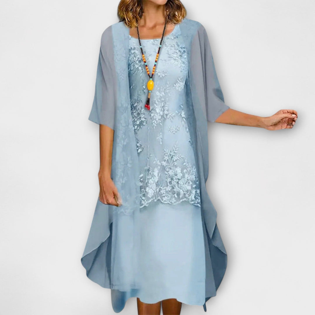 Danielle - Vestidos Elegantes de Duas Peças em Chiffon