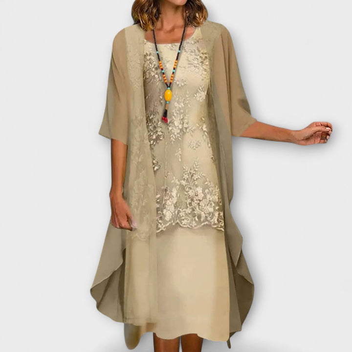 Danielle - Vestidos Elegantes de Duas Peças em Chiffon