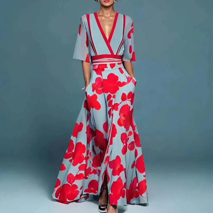 Valentina | Vestido Maxi Elegante com Decote Pronunciado