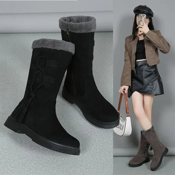 Lidia - Botas de Inverno com Sola Grossa e Forro Quente