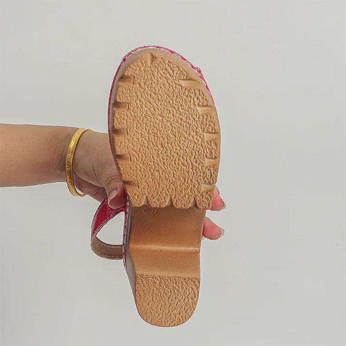 Eva - Sandálias Peep-Toe de Salto Largo com Fivela Metálica