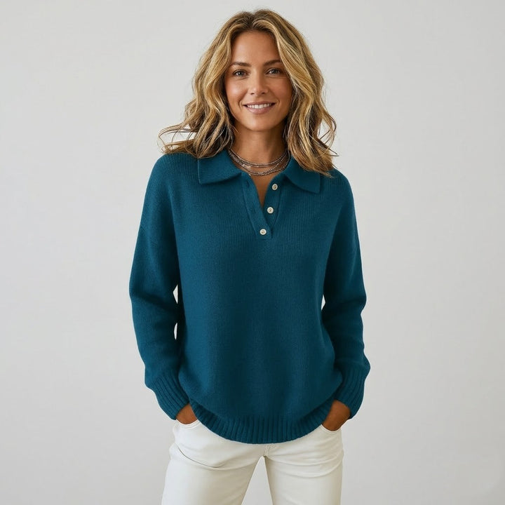 Olivia™ | Camisola de Malha Suave com Gola
