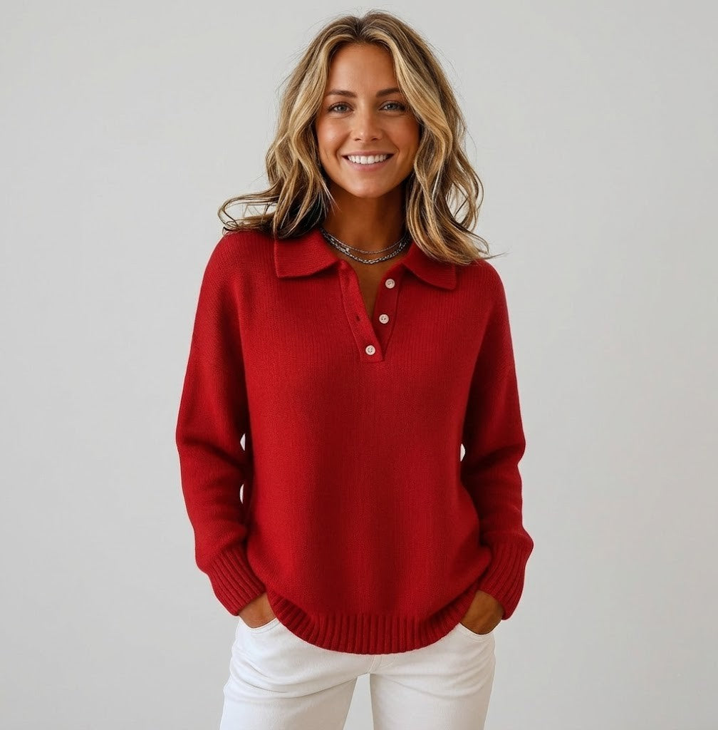 Olivia™ | Camisola de Malha Suave com Gola