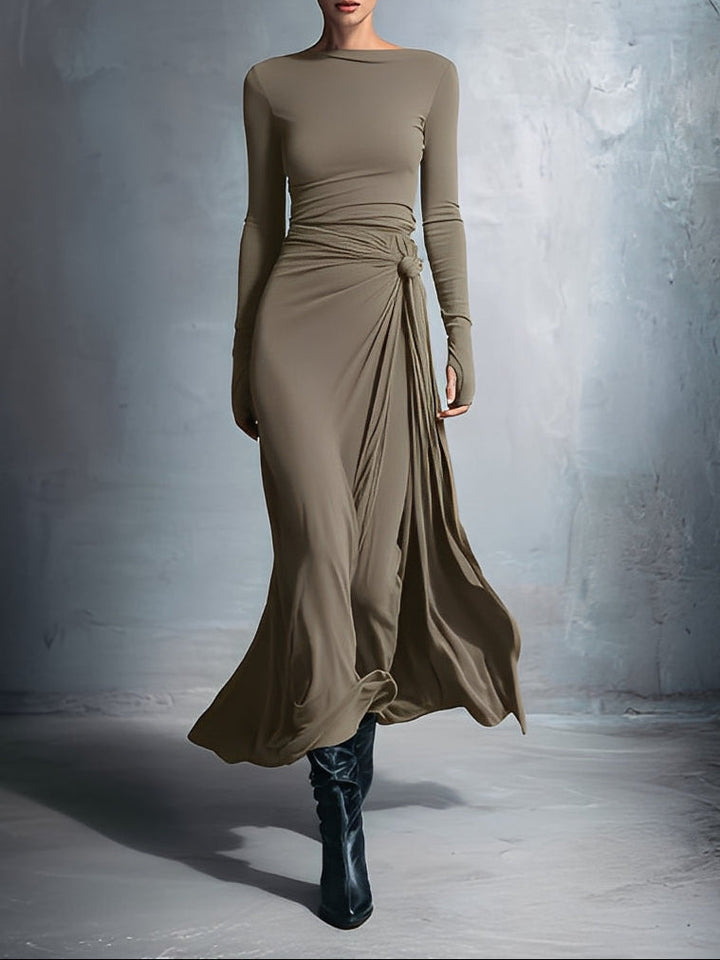 Alba - Vestido Comprido com Nó Lateral