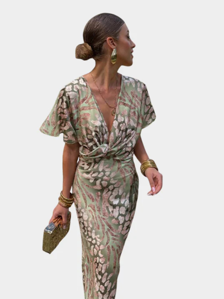 Clara™ | Vestido Midi Cor de Cobre