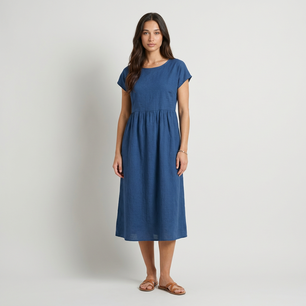 Chira - Vestido Midi com Mangas Curtas