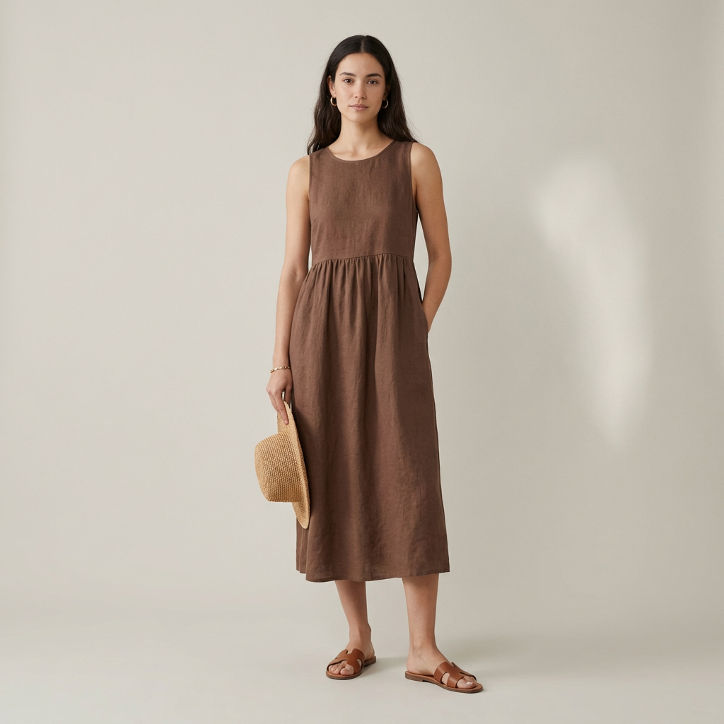 Chira - Vestido Midi com Mangas Curtas